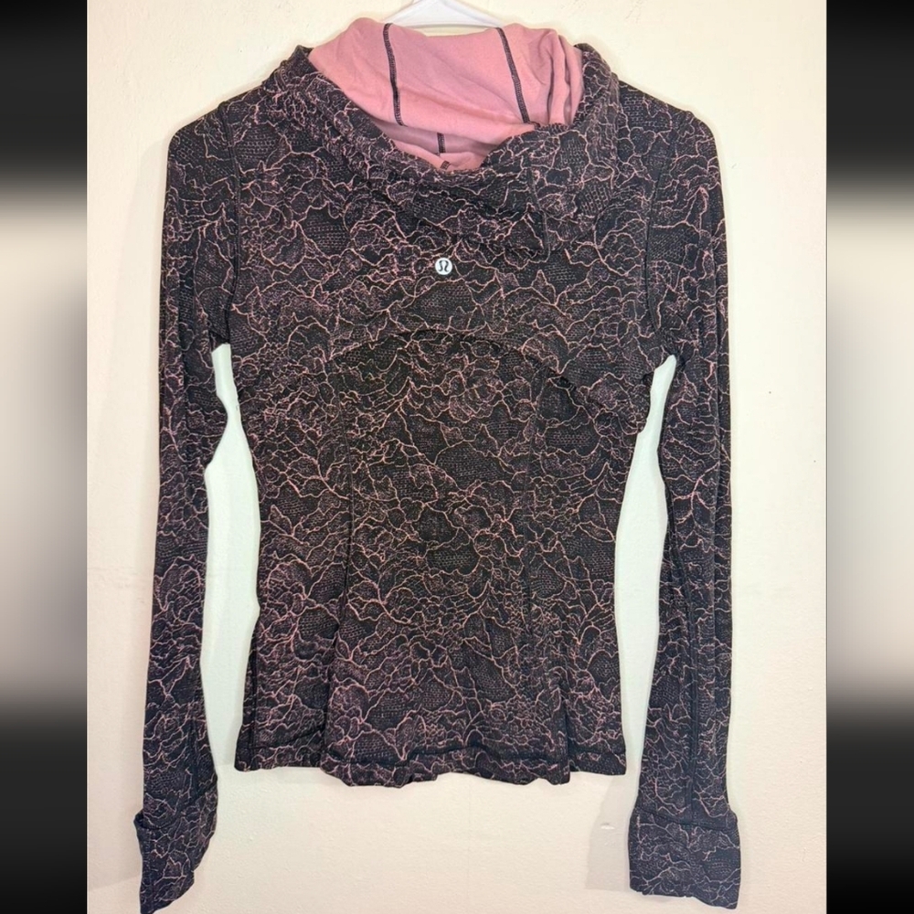 Lululemon Pink And Black Hooded Define Jacket